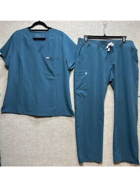 Figs Scrub Top & Pants Set XXL Unisex British Race Green Technical Collection